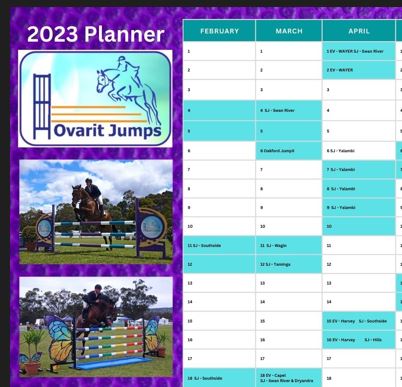 WA Eventing and Jumping Calendar 2023